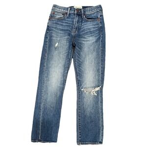 Madewell Straight Crop Distressed denim jeans Medium Wash‎ Size 26